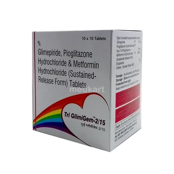 tri glimigem 2/15mg tablet 10's